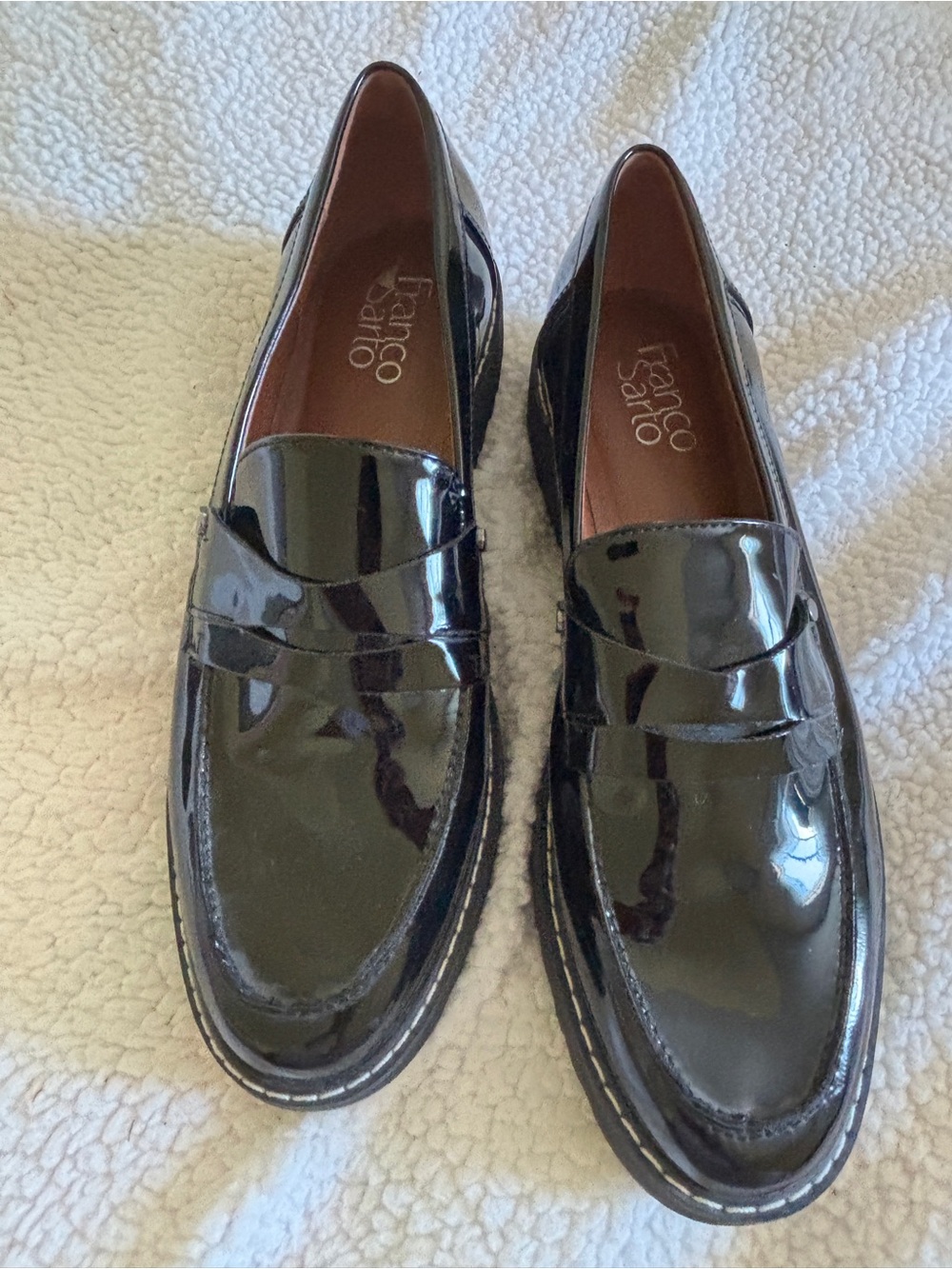 Franco Sarto Black Penny Loafers - Picture 2 of 5